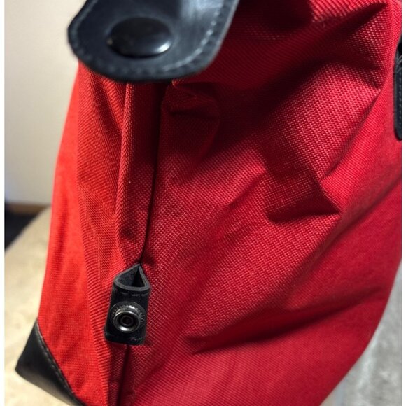 Walt Disney World Duffle Bag Mickey Mouse 1971 Red Black Carry On Leather Base H - Picture 10 of 14